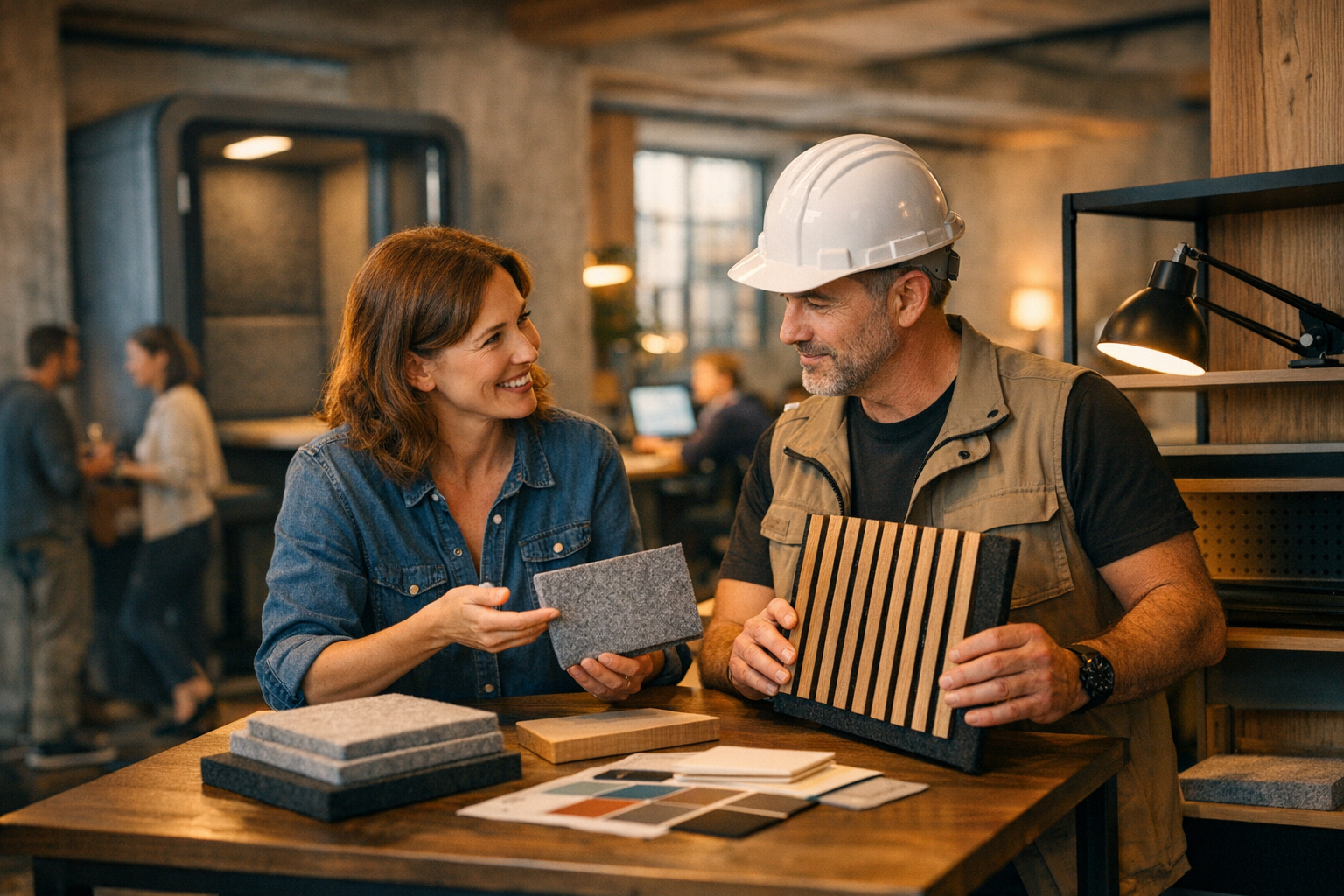 Kantoorindeling met verschillende werkzones