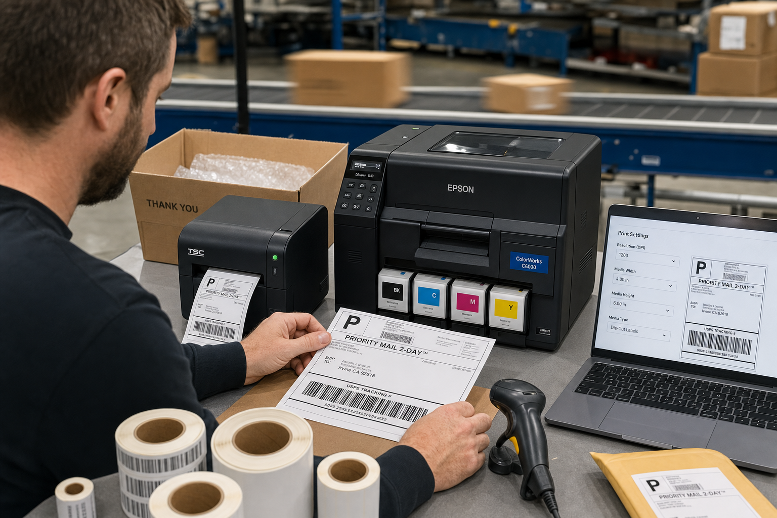 Labelprinter voor magazijn en verzendlabels