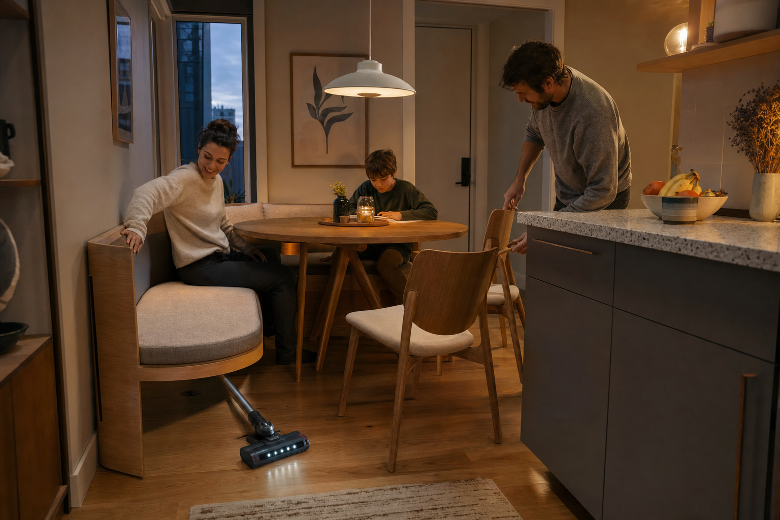 Vergelijking van onderhoud van eetkamerbank en losse stoelen